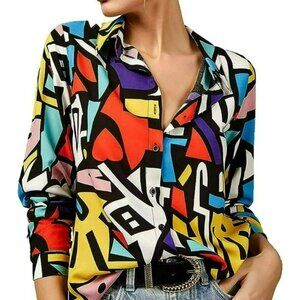 NWT - Big Dart Button - Down / Long Sleeve Blouse (SKU1087)